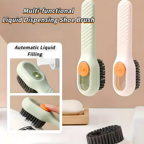Cepillo Multifuncional para Limpieza de Zapatos con Dispensador de Jabón