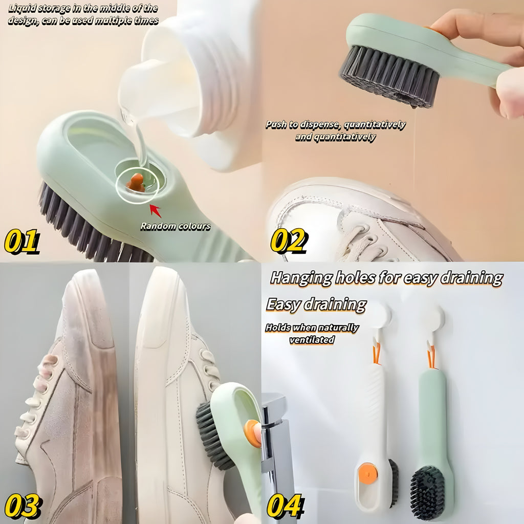 Cepillo Multifuncional para Limpieza de Zapatos con Dispensador de Jabón