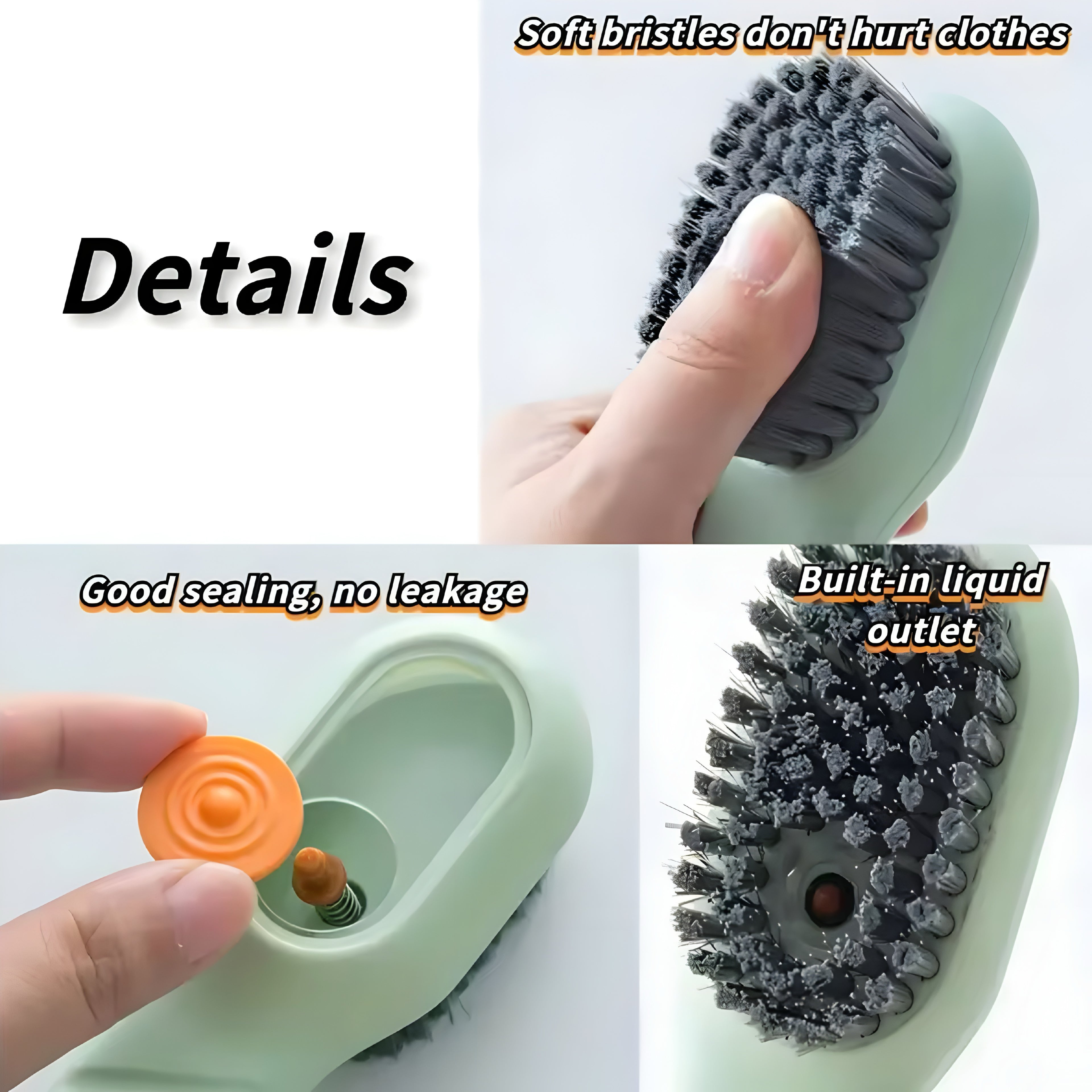 Cepillo Multifuncional para Limpieza de Zapatos con Dispensador de Jabón