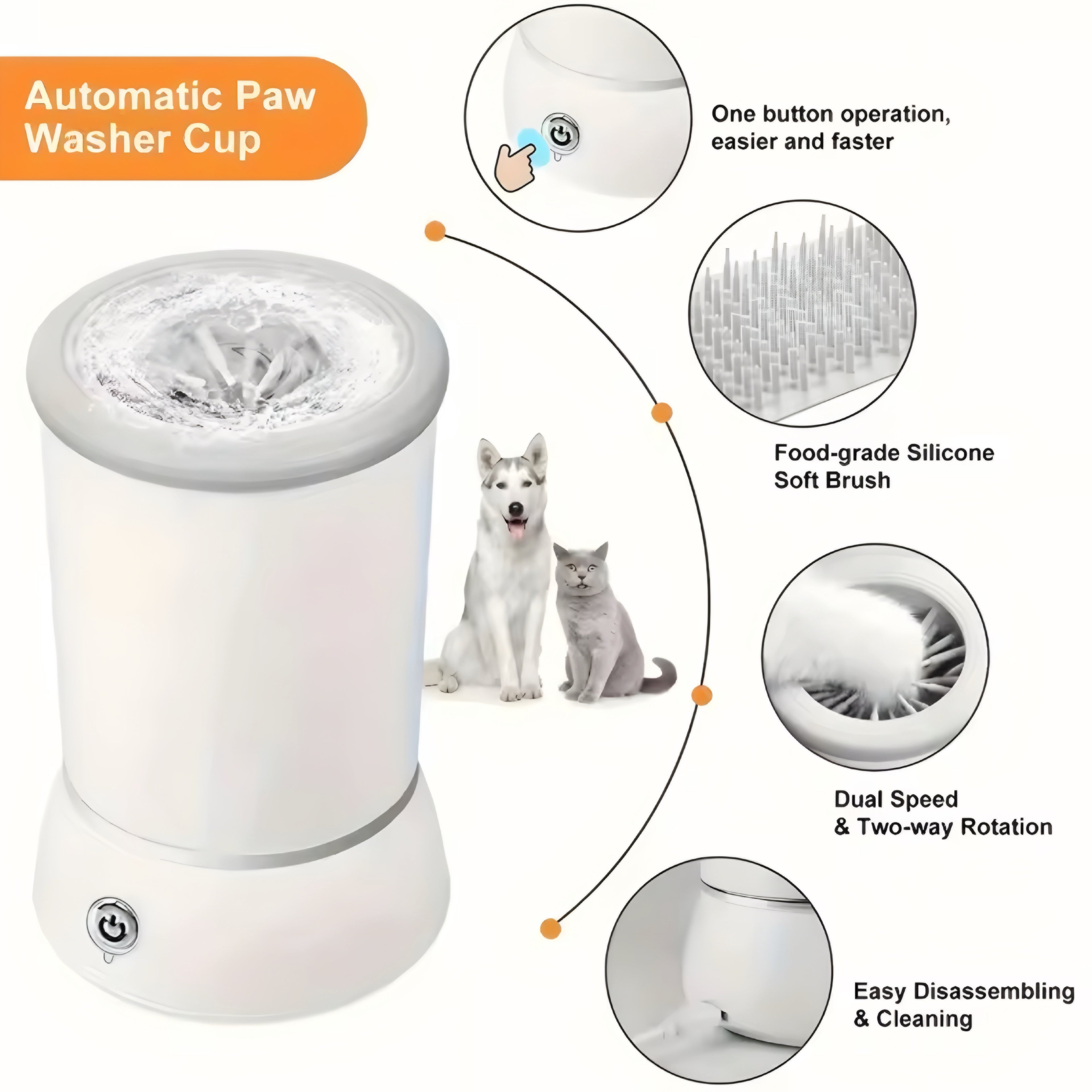 Limpiador Eléctrico Automático de Patas para Mascotas