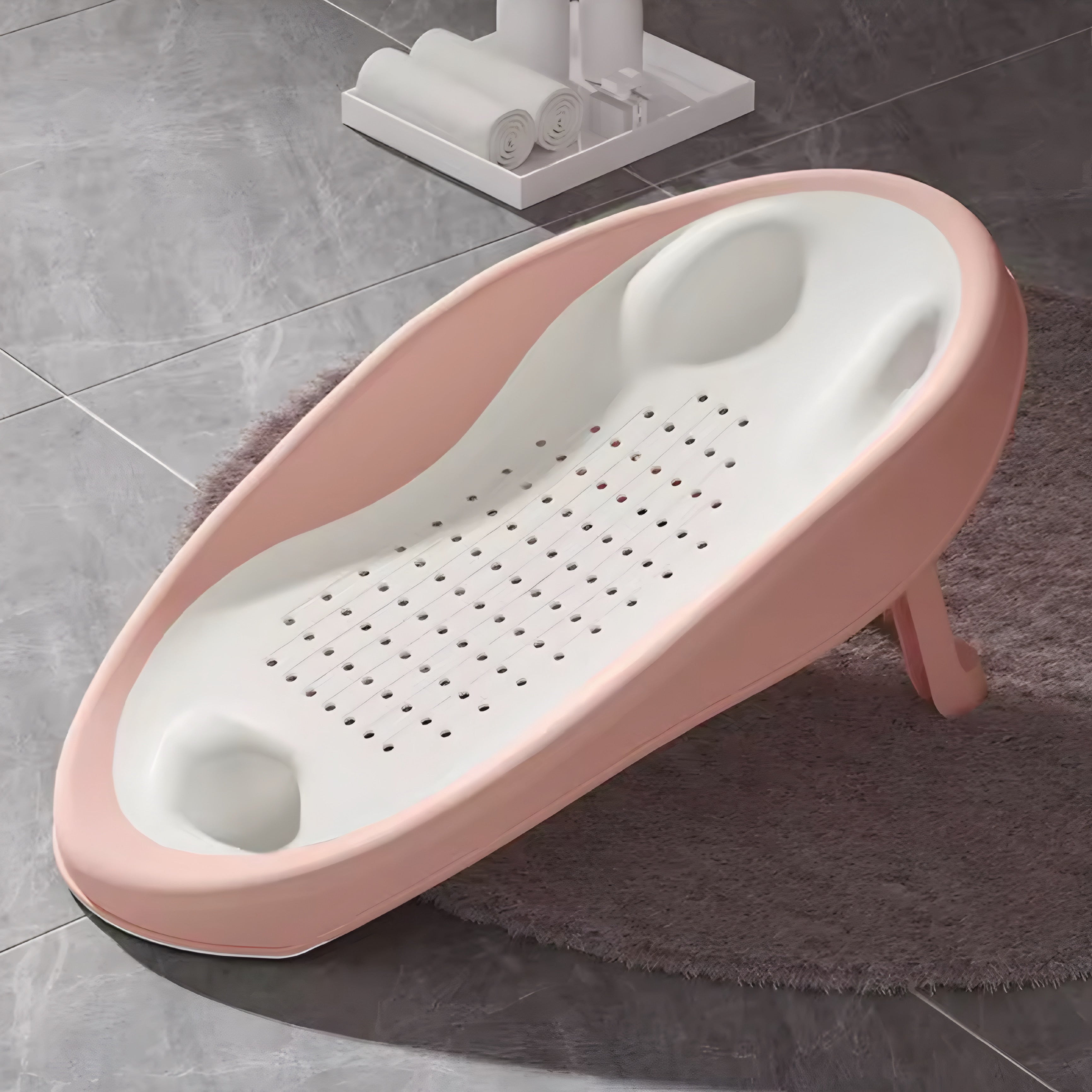Asiento de Baño Plegable para Bebé con Respaldo Ergonómico