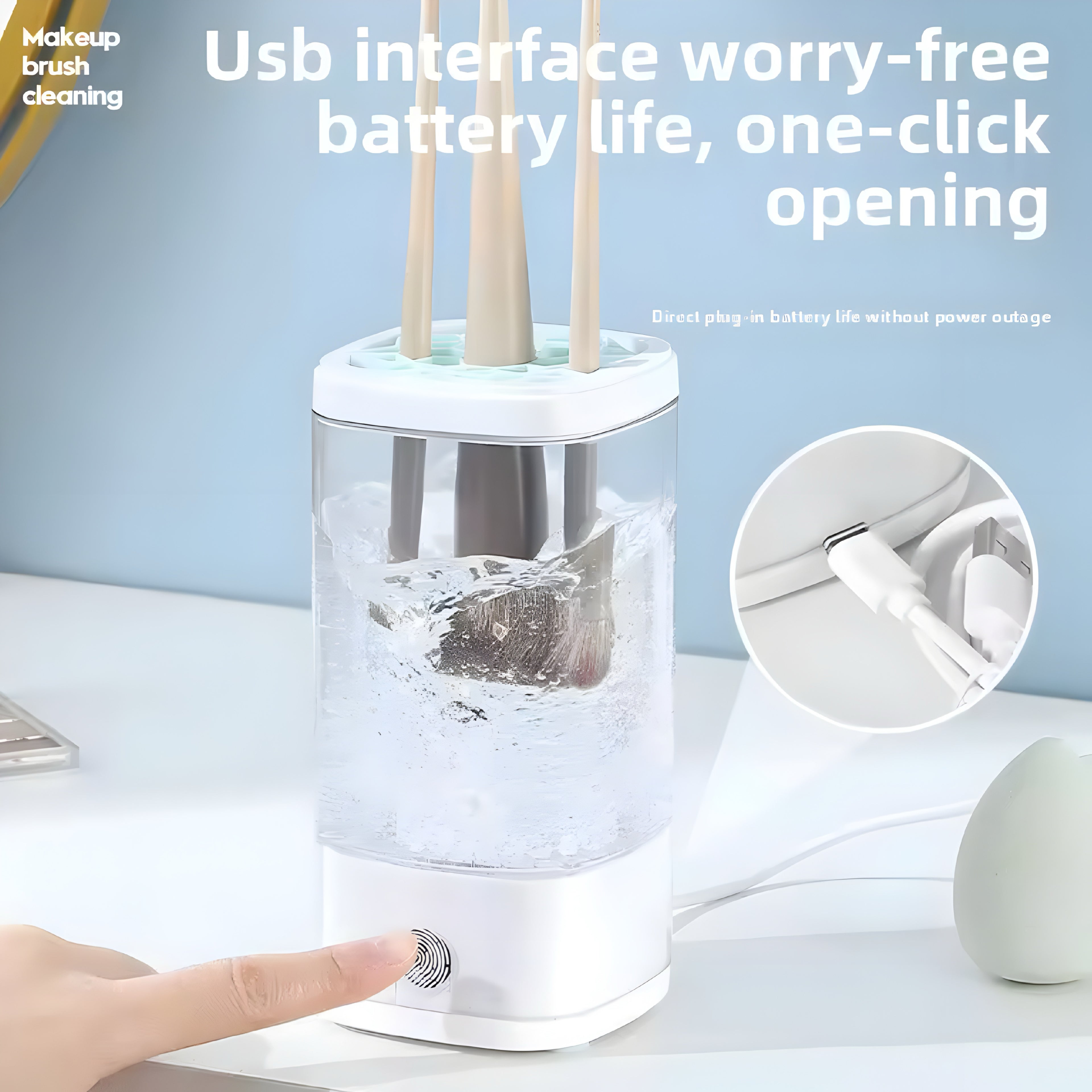 Limpiador Eléctrico USB para Brochas de Maquillaje