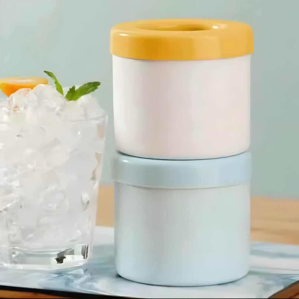 Molde de Silicona para Cubitos de Hielo + Cubitera 2 en 1