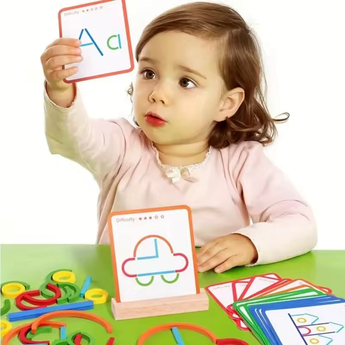 Puzzle Montessori de Madera con Palos y Anillos