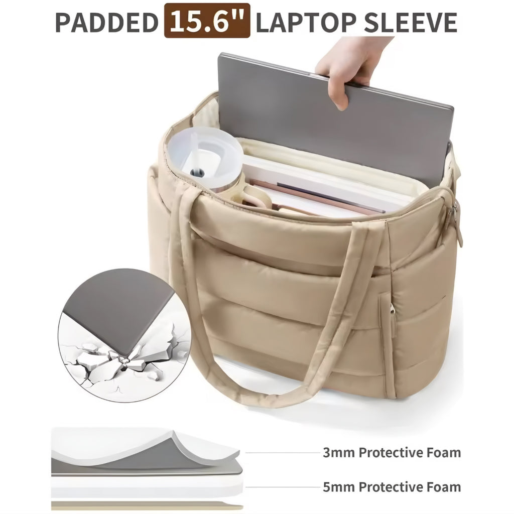 Bolso Tote Acolchado de Gran Capacidad