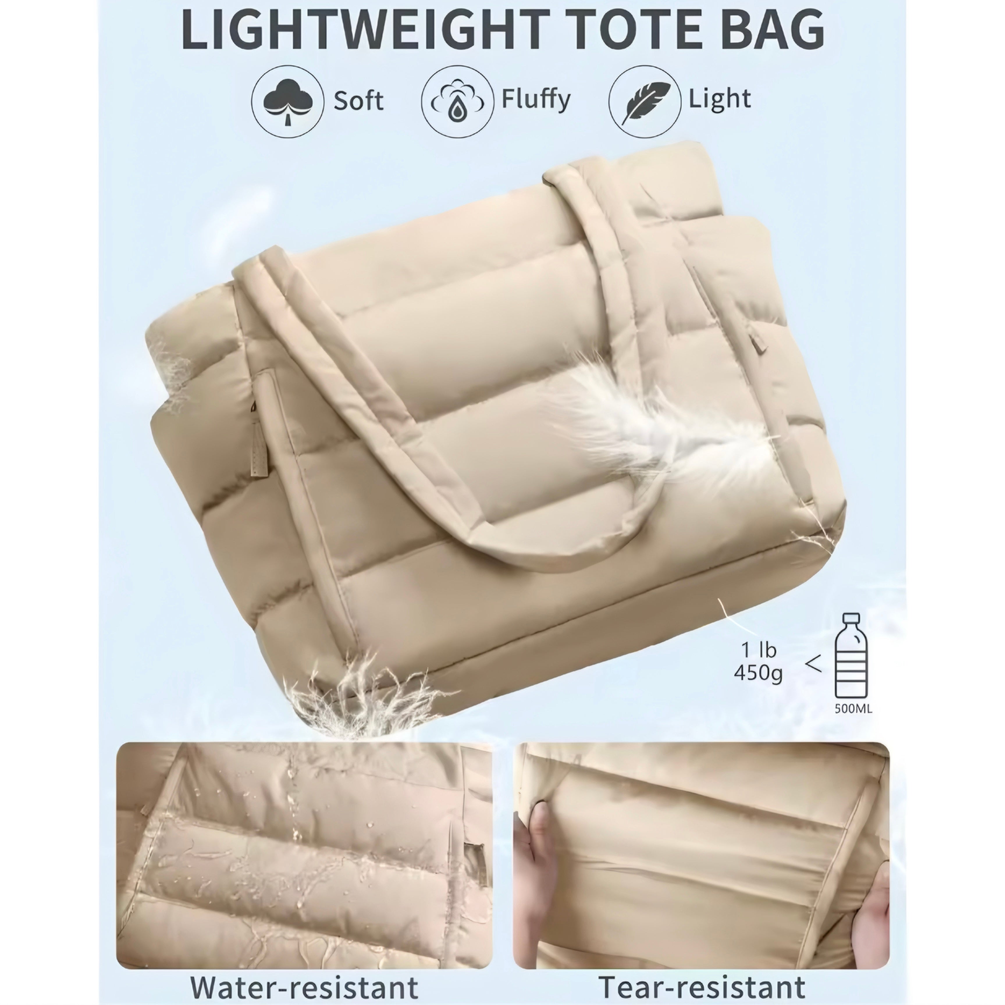 Bolso Tote Acolchado de Gran Capacidad
