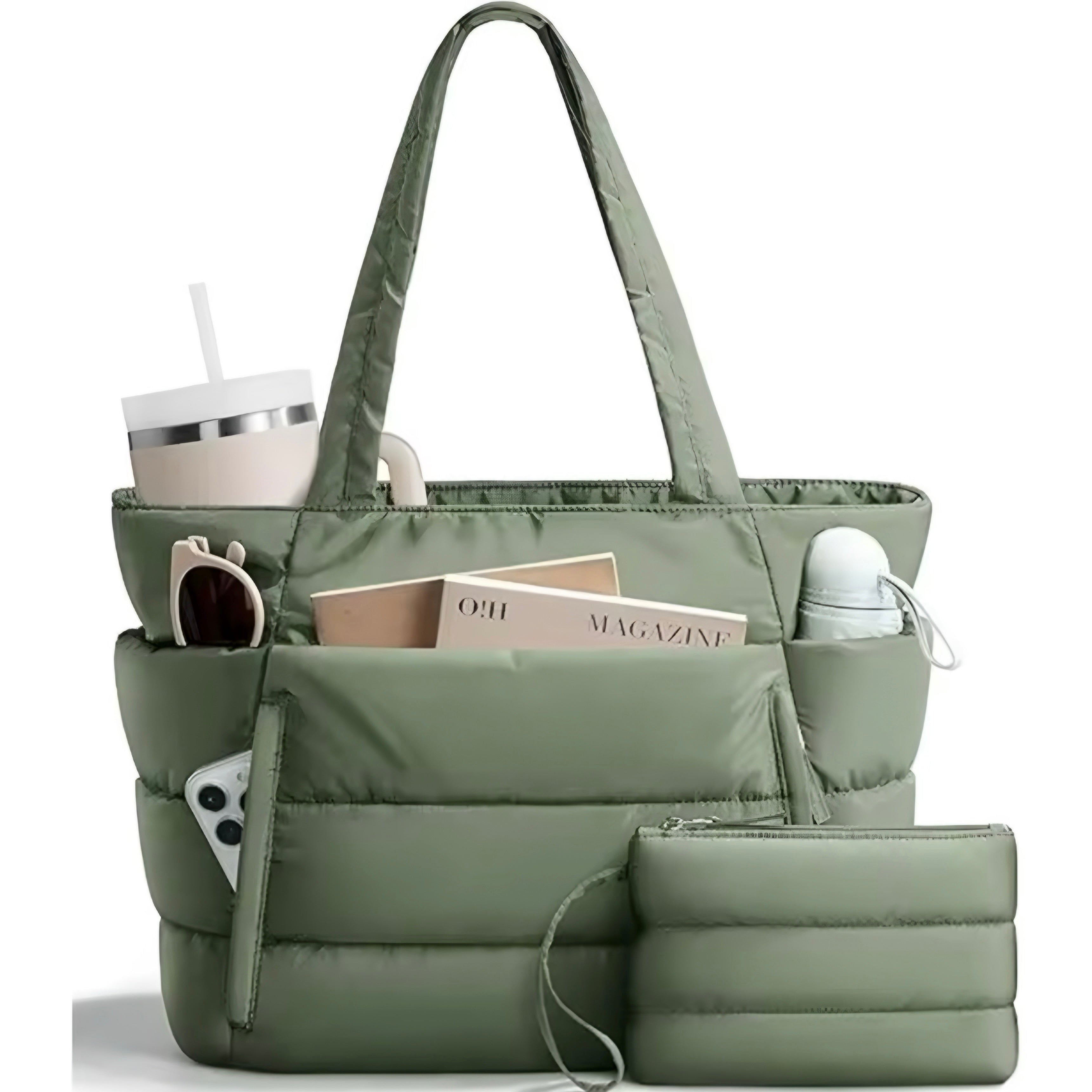 Bolso Tote Acolchado de Gran Capacidad