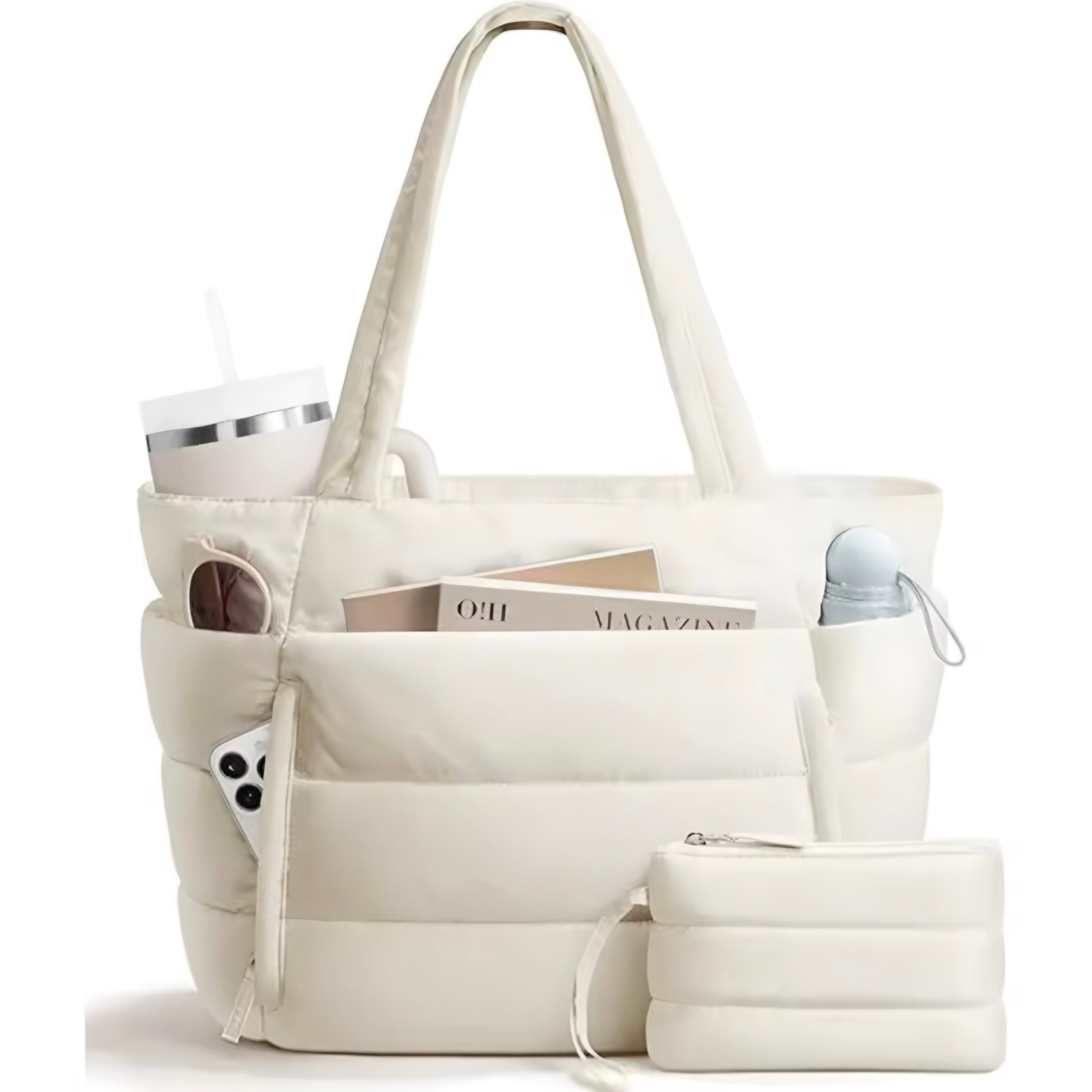 Bolso Tote Acolchado de Gran Capacidad