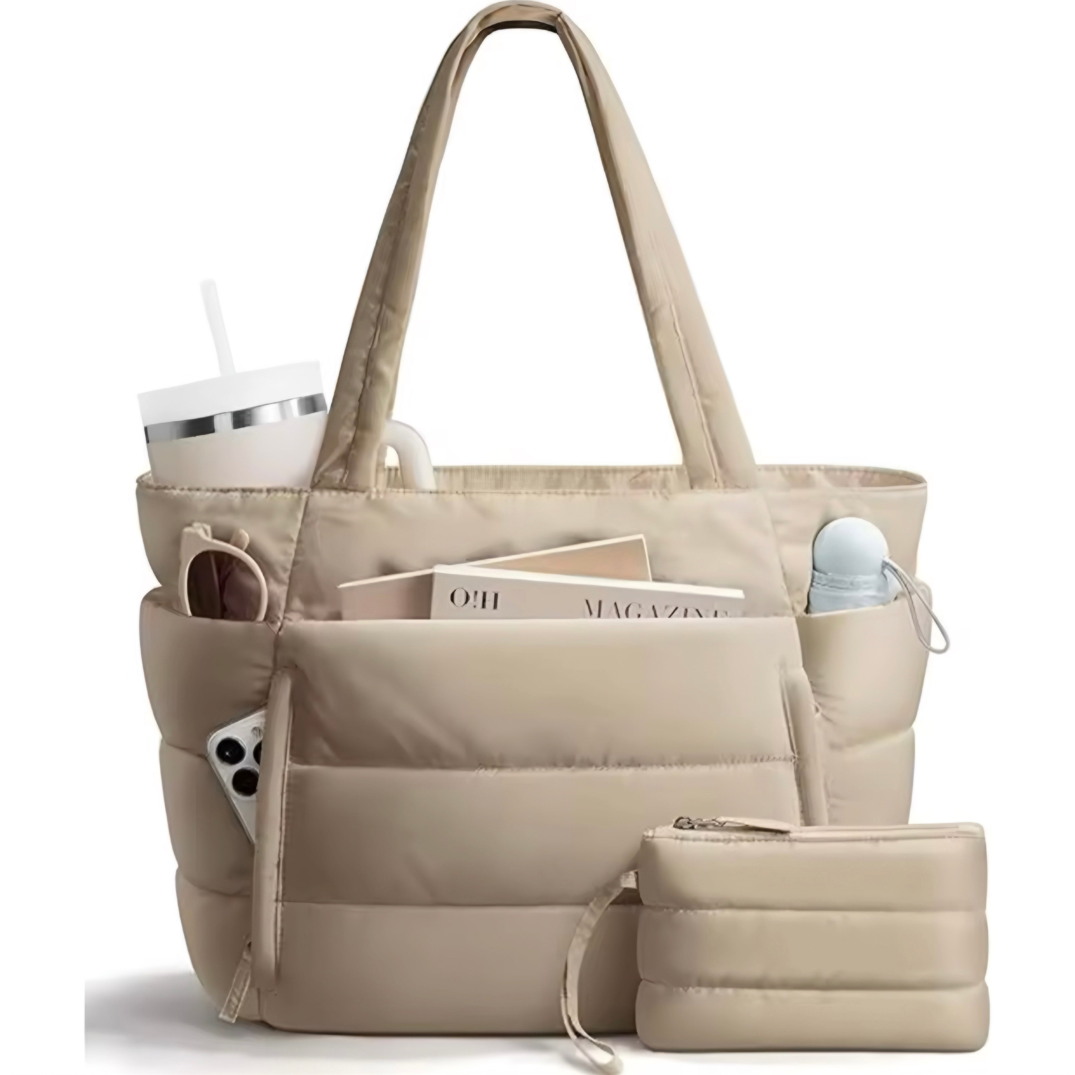 Bolso Tote Acolchado de Gran Capacidad