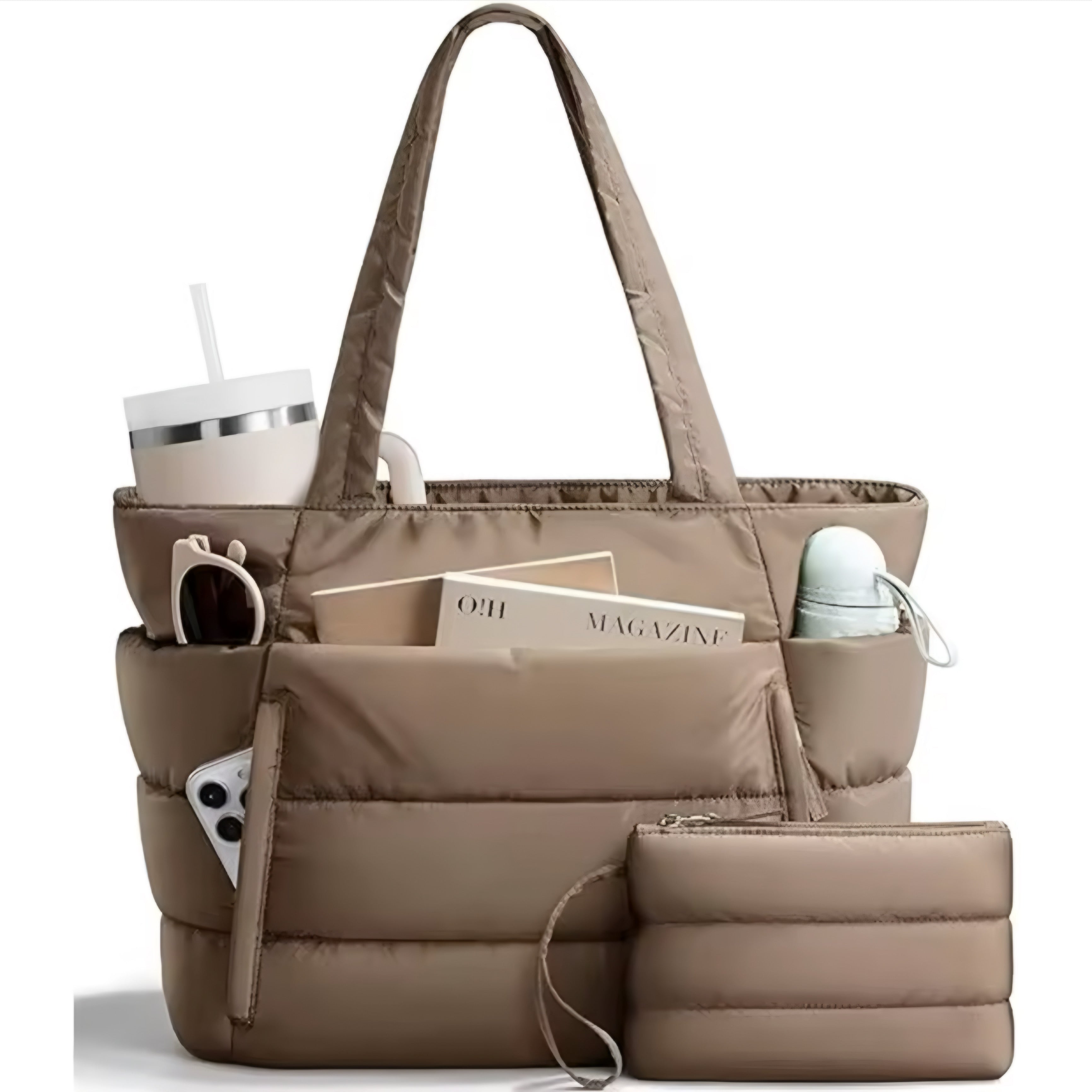 Bolso Tote Acolchado de Gran Capacidad
