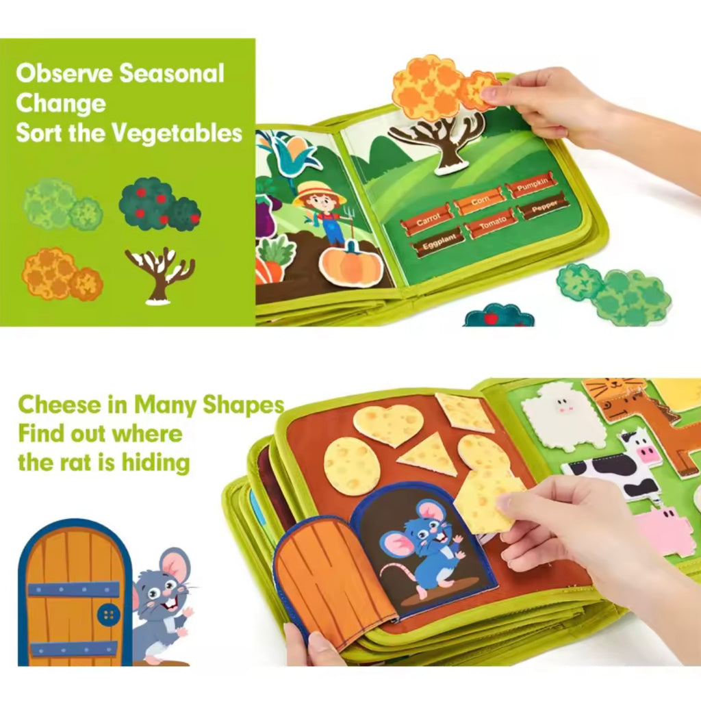 Libro Sensorial Montessori de Animales de Granja