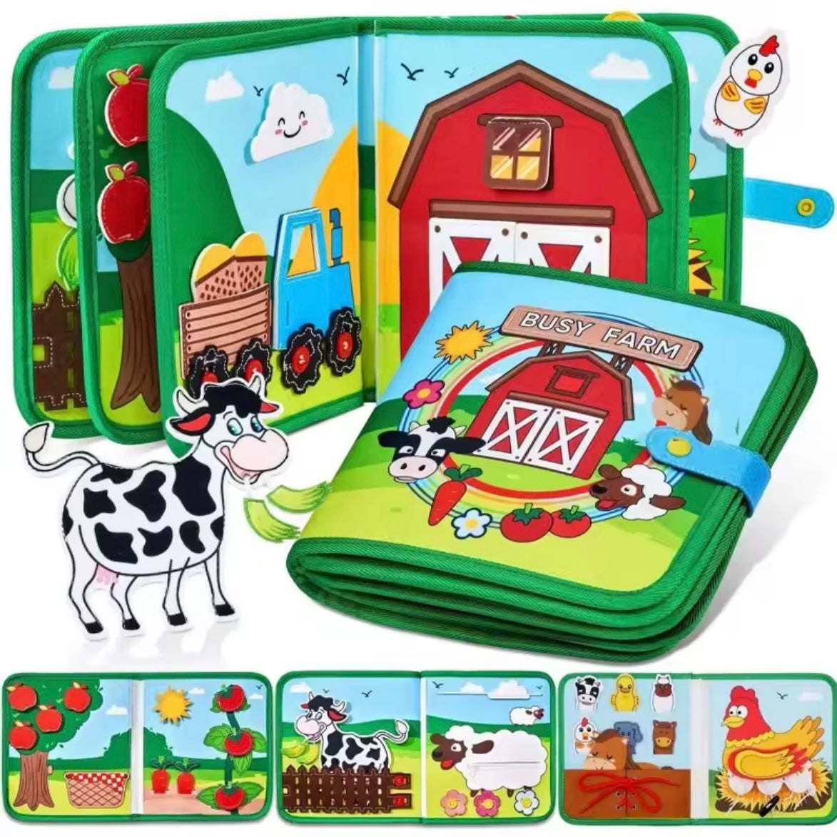 Libro Sensorial Montessori de Animales de Granja