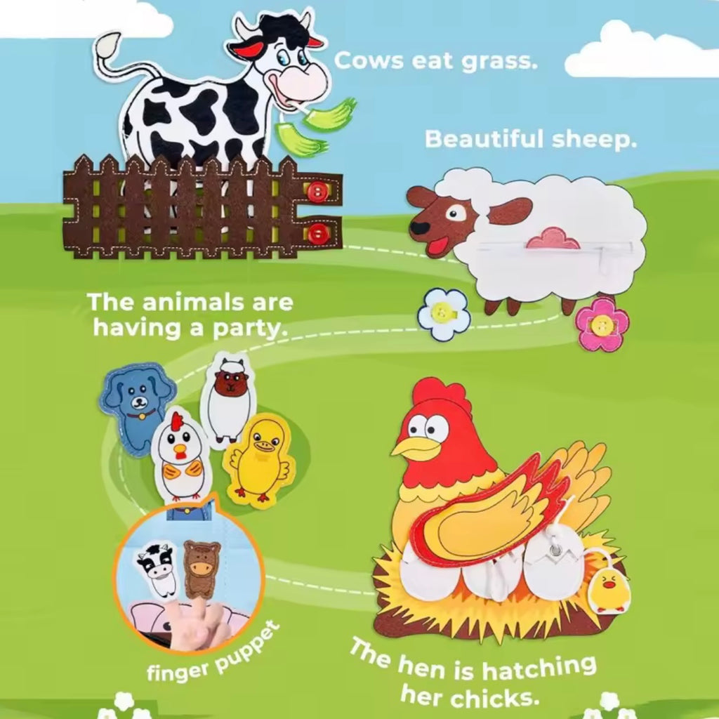 Libro Sensorial Montessori de Animales de Granja