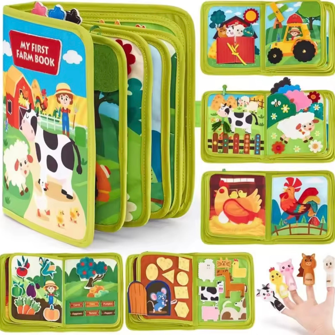 Libro Sensorial Montessori de Animales de Granja
