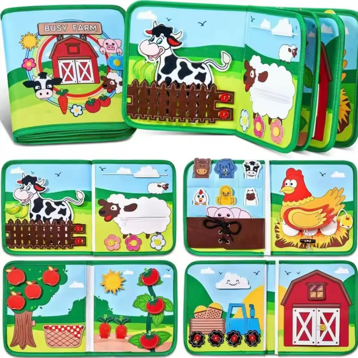 Libro Sensorial Montessori de Animales de Granja