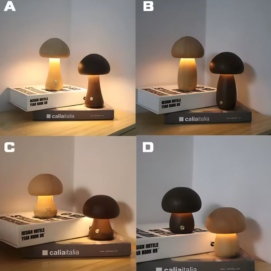 Lámpara de Noche LED en Madera “Seta”